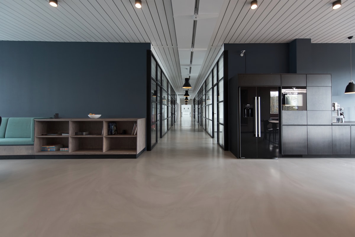 Bright open-plan office with collaborative workspace